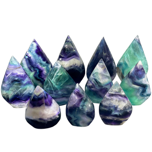 Venta Caliente: Ágata Volcánica Pulida Fluorescente UV, Forma de Lágrima, Arcoíris, Fluorita, Wicca, Reiki, Sanación, Semipreciosa, Decoración Fengshui - Product Image 1