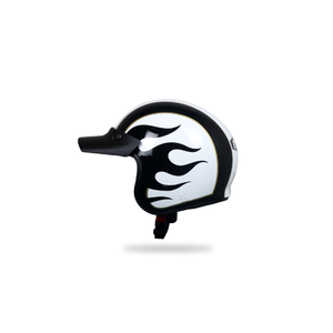 Casco Retro de Media Cara JP Signature Open Motif SO 01 en Blanco Roto, combina diseño clásico y seguridad moderna para motociclismo - Product Image 1