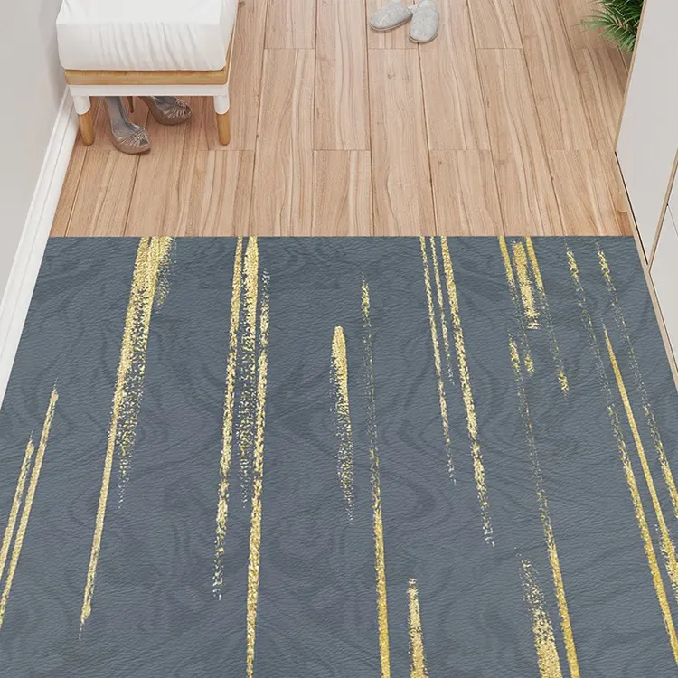 Paillasson de bienvenue en cuir Pu, cm, tapis de cuisine imperméable, à impression personnalisée, anti-poussière, antidérapant, pour porte de maison, vente en gros