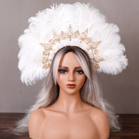 Serre-tête plumes arc-en-ciel colorées avec perles, personnalisable, vente en gros, pour carnaval, fête, déguisement, coiffe de fête