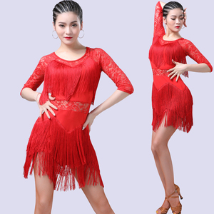 Abito da Ballo Latino per <span class=keywords><strong>Donna</strong></span> in Spandex, Costume da Palcoscenico per Salsa, Rumba, Cha Cha, Ballo da Sala per <span class=keywords><strong>Ballerine</strong></span> Adulte - Product Image 4