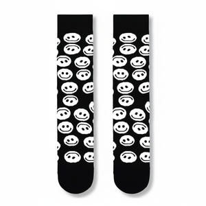 Sporty Autumn <b>Black</b> Patterned Colorful <b>Socks</b> Jacquard Features Breathable Sweat-Wicking Customizable Logo for Cycling-Digitally - Product Image 2