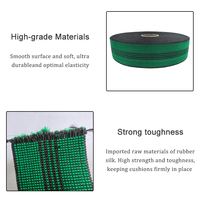 Ruban de tissage haute ténacité pour meubles, en PP et caoutchouc, 5 cm, vert, élastique, personnalisable pour canapé