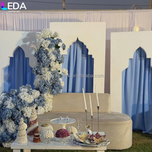 LEDA Decoración Moderna para Fiestas y Eventos, Set de Tres Piezas de Fondo Acrílico Cuadrado Blanco Estilo Indio - Product Image 4