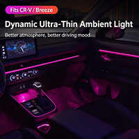 Kit d'éclairage ambiant Asvegen Dynamic 18-LED RGBIC multicolore 12V Plug-and-Play certifié RoHS, éclairage intérieur en carbone pour CRV 2017-2021
