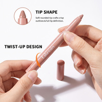 Vendor Grosir Lip Liner Pink Retractable Private Label, Nude Tahan Lama Anti Luntur Tahan Air Matte Cream Lipliner Vegan