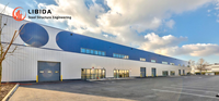 Atelier d'usine moderne en acier sur mesure, structure métallique solide, résistant au vent, à faible coût, pour garage public communautaire LIBIDA