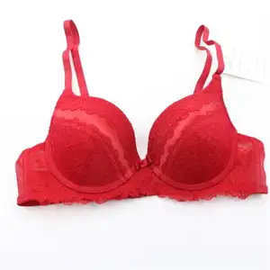 性感女士玫瑰红色胸罩女士性感内裤和胸罩套装
