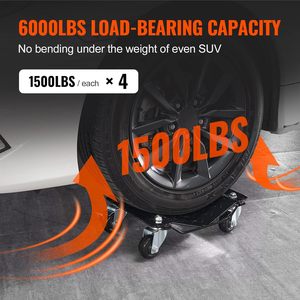 Plataforma Rodante para Autos de 6000 Libras con Frenos, Juego de 4 Plataformas Rodantes para Vehículos de Uso Pesado, para Mover Autos, Camiones, Remolques, Motocicletas - Product Image 5