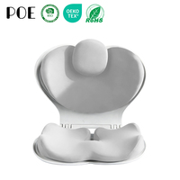 Coussin de chaise de bureau pliable en mousse à mémoire de forme, housse 100 % polyester, design ergonomique pour le soutien des fesses, amovible et lavable