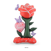 Ballons en aluminium Saint-Valentin Cœur Bague Rose Lèvres Ours pour Fête de la Saint-Valentin Anniversaire de Mariage Demande en Mariage