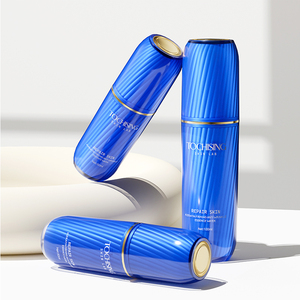 Juego de Envases para Cuidado de la Piel con Textura Espiral y Logotipo Personalizado, Botella de Plástico Cilíndrica de Material PS para Suero y Loción, Bomba Dosificadora de Loción, Marca YouXing - Product Image 5