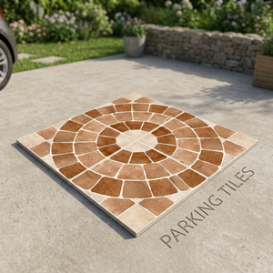 9mm Thick 400x400mm Embossed Rustic Matte Non-Slip Porcelain Digital Parking Floor Tiles Outdoor 16x16 - Product Image 4