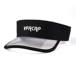 Özelleştirilmiş pvc UV koruma güneşlik şapka moda kap plastik şeffaf vizör