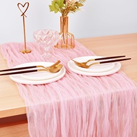 Nappe de Table en Gaze de Coton Vert Sauge en Gros, Chemin de Table pour Décoration de Mariage