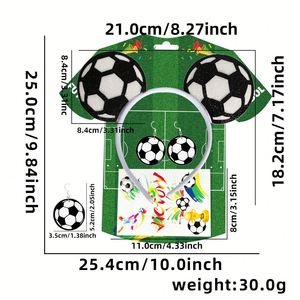 US-Canada-Mexico for Football Theme Fan Merchandise Three-Piece Set Headband Earrings Tattoo Stickers Cheering Props - Product Image 5