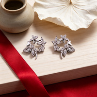 Boucles d'oreilles de luxe en argent 925 plaqué platine, bijoux fins incrustés de zircon taille brillant, design créoles tendance pour femme