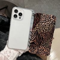13pro imprimé léopard étui de téléphone à rabat Style livre anti-dérapant et antichoc étui de protection de téléphone adapté pour iPhone 15pro 16promax
