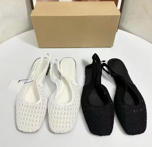 Sandalias Planas de Malla con Punta Cerrada, Estilo Coreano, para Mujer, Verano 2025, Suela de Goma, Diseño sin Talón - Product Image 1