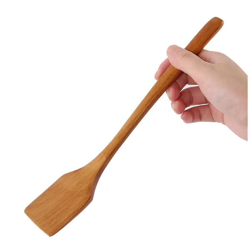 Espátula Pequeña Pala de Cocina Utensilios de Bambú Utensilios de Servicio Mini Madera para Cocinar Madera de Nogal Natural 50PCs