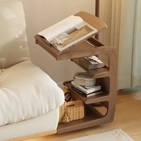Table basse moderne convertible portable avec plateau en bois et structure en bois - Hauteur réglable, rangement pour chambre, salon, meubles de maison