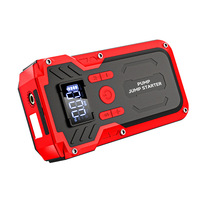 Foreign Trade Red/Black Car Battery Jump Starter Tire Inflator 12V Emergency Start Power Supply Car Air Pump Dual-use 12000mah
