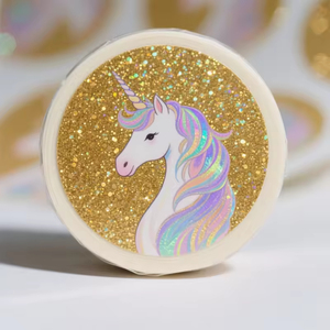 Personalized Product Round Stickers Paper Vinyl Adhesive <b>Waterproof</b> Sticker <b>Label</b> Printing logo Sticker Roll - Product Image 1