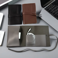 Organiseurs numériques 3C en cuir : Étui de rangement pour chargeur, étui de protection pour écouteurs filaires, pochette porte-monnaie multi-poches