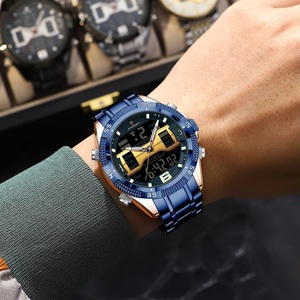 Montre-bracelet tendance pour homme, chronographe avec alarme, LED lumineuse, affichage de la date et du jour, montre sport pour homme, montre numérique électronique à quartz pour homme - Product Image 3