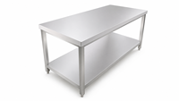 Table de travail en acier inoxydable pour usage commercial, table de cuisine en acier inoxydable avec étagère inférieure pour boulangerie, café, préparation culinaire