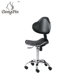 เก้าอี้ทำผม 9963 เก้าอี้สำนักงานปรับระดับความสูงได้ หุ้มหนังสีดำ - Product Image 3