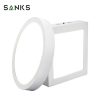 Plafonnier LED rond carré fin pour bureau, montage en surface, 6W 12W 18W 24W, panneau lumineux en aluminium pour maison