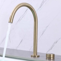 Keran Wastafel Hitam dengan Finishing Berkualitas, Dapat Dipasang di Atas Meja, Putar 360 Derajat, Bahan Stainless Steel, Air Panas Dingin, untuk Kamar Tidur ZY-B832B
