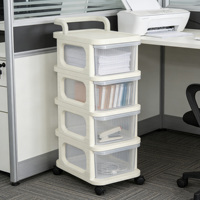 Chariot de rangement mobile en plastique avec tiroirs, organisateur pour collations et jouets, conteneur, armoire, montage facile, pour salon