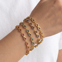 Bracelet croix en acier inoxydable Novirassine Fashion avec zircon, plaqué or 18 carats, pour usage quotidien, bijoux unisexe, étanche, anti-ternissement, cadeau