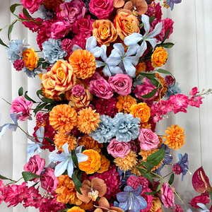 Tropical Pink Orange Blue Realistic Artificial Flower Arrangement Silk Modern Anthurium Hydrangea Centerpiece for Wedding Table - Product Image 5