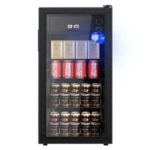 Gabinete de <span class=keywords><strong>vino</strong></span> de vidrio transparente de una sola puerta comercial para el hogar de 122L, vitrina de refrigeración, refrigerador de mantenimiento fresco, barra de hielo - Product Image 3