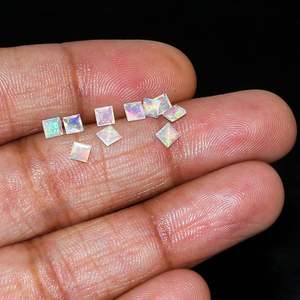 Cristal de ópalo etíope natural Yashee, gema suelta de corte cuadrado de 3x3 mm para la fabricación de joyas y sanación de chakras - Product Image 4