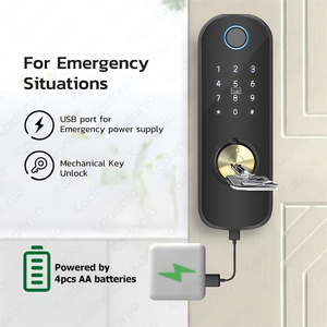 उच्च गुणवत्ता वाले स्टेनलेस स्टील डबल ओपन इलेक्ट्रिक रिम लॉक नाइट लॉक साइडर बटन फ़ंक्शन के साथ - Product Image 4