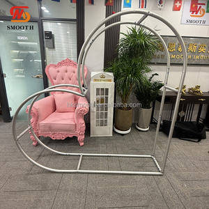 Arche en métal personnalisée en forme de cœur avec housse en tissu, arche en tissu à volants en forme de cœur rouge pour la décoration de mariage - Product Image 6