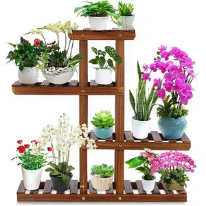 Подставка для растений, многоярусный деревянный стеллаж для комнатных и уличных цветов, держатель для сада, балкона, внутреннего двора