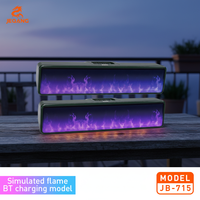 Haut-parleur sans fil -715 avec lumière d'ambiance dynamique effet flamme, batterie rechargeable, étanche IPX-4 pour usage domestique et extérieur