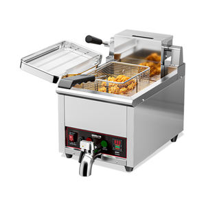 قلاية كهربائية تجارية سميكة من الفولاذ المقاوم للصدأ سعة 12 لتر، آلة قلي عميقة مع أنبوب تسخين 304 قابل للطي للأعلى - Product Image 1