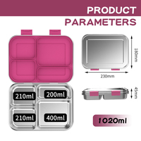 Boîte à lunch bento pour enfants Risheng OEM en acier inoxydable 304 de qualité alimentaire, compatible micro-ondes, lave-vaisselle, étanche avec joint en silicone