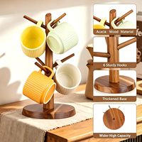 Support à tasses en bois de noyer style nordique, porte-tasses sur pied, décoration de comptoir de cuisine, accessoire de bar à café, organisateur domestique