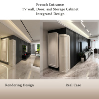 Ensemble complet de mobilier de style français pour l'intérieur, solution tout-en-un, panneaux muraux, revêtements de sol, plafonds, armoires et placards pour l'aménagement de boutiques