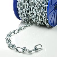 Chaîne à nœuds haute résistance DIN5686, chaîne à double boucle sans soudure en acier inoxydable, chaîne de sécurité et de suspension multi-usages
