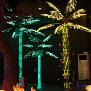 Outdoor LED Lighted Coconut Palm Tree Decorative Lighting IP65 Rating For Home And Garden Decoration