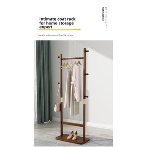 Solid Wood Coat Rack 23.6x11x71in Hanger Stand With Shoe Shelf For Entryway Bedroom - Product Image 2
