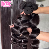 Extensions de cheveux vierges indiens 100% naturels non traités, ondulés, lâches et rebondissants, double trame, 12A 15A
